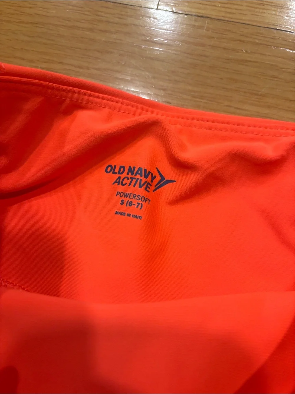 Old Navy High-Rise Bike Shorts in Neon Orange